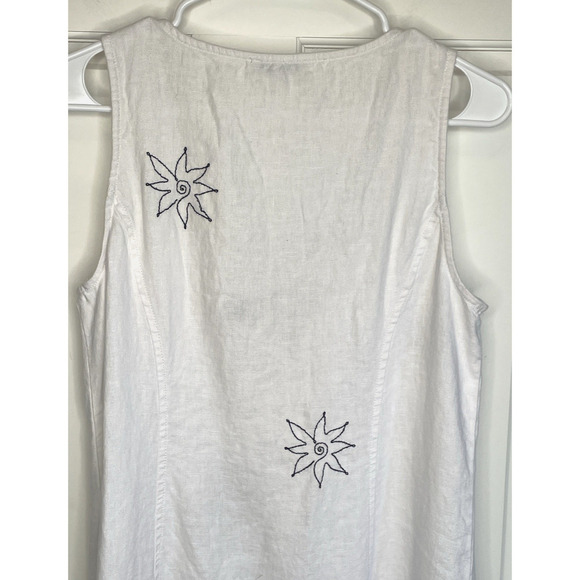 Madewell Women's Button Front Maxi Tea Dress Sz 10 Embroidered Floral 100% Linen - Picture 7 of 14